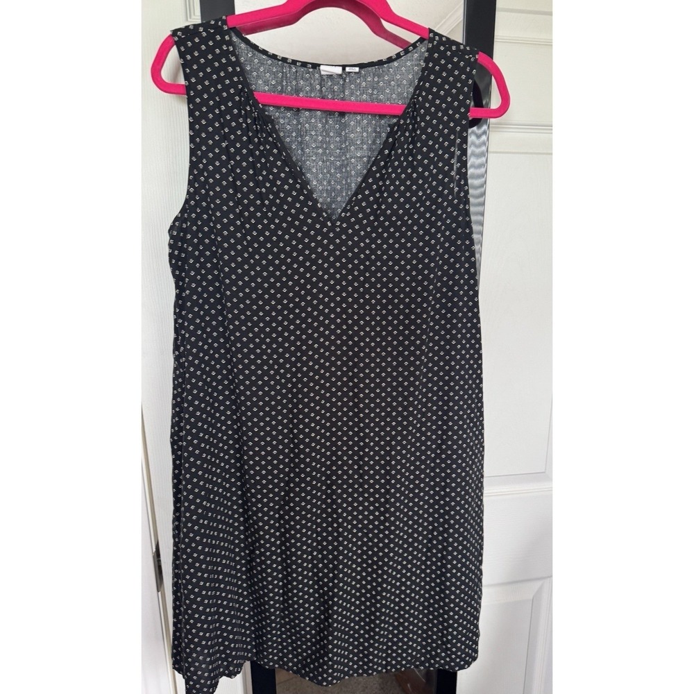 GAP Print Split-neck Shift Dress Sleeveless Lightweight 100% Rayon Size L